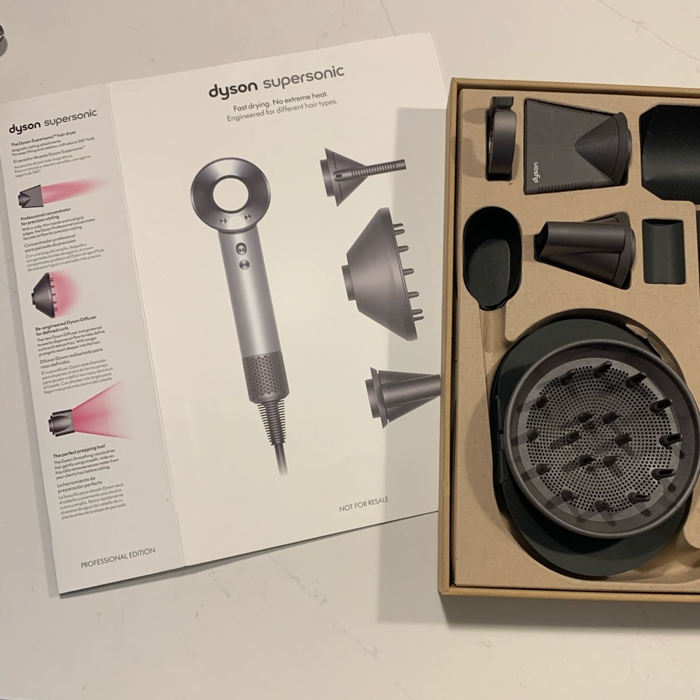 Dyson Supersonic Hair Dryer Attachments Set in Silver and Black